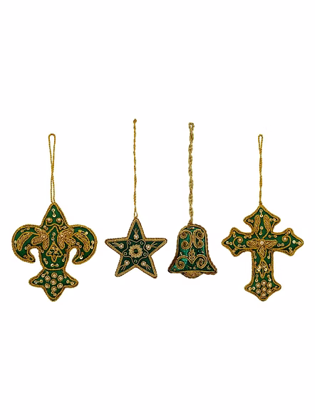 Crown Star Bell Cross Fabric Tree Decorations Gift Items Hanging Ornament-Bag1143