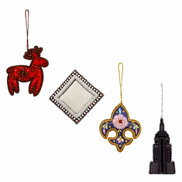 factory wholesale brazeal studio reindeer mirror crown church fabric tree hanging decorative ornaments 4-10 cm