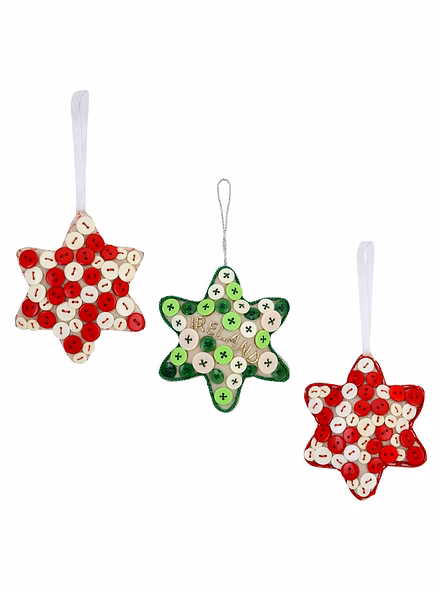 Handmade Fabric Tree Decorations Hanging Ornament Star Shape Xmas Tree Decoration Gift Items