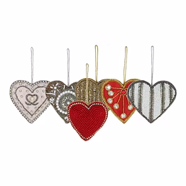 handmade heart fabric tree decoration items indoor hanging ornament