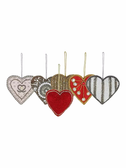 Handmade Heart Fabric Tree Decoration Items Indoor Hanging Ornament