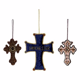 cross shape fabric ornaments stuffed plush hand embroidery customized color fabric material