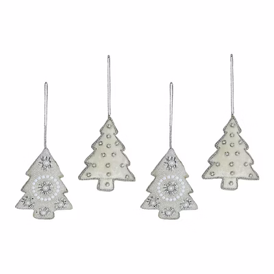 fabric & holiday decorations handmade embroidered royal velvet fabric tree decor ornament