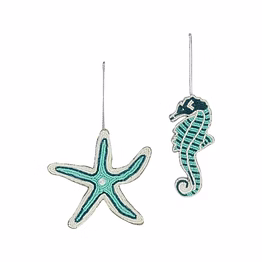 handmade fabric tree fabric embroidered decorations customized wholesale ornament featuring sea horse star fish star-4-10 cm