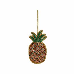 brazeal studio handmade pineapple shape fabric tree decoration ornament 10cm hand embroidery