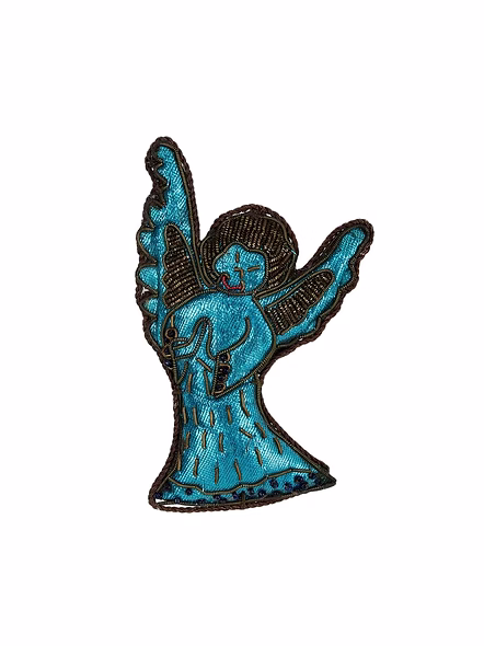 BRAZEAL STUDIO Fabric Tree Decorations with Hand Embroidery Hanging Ornament in Angel Shape 4-10 CM Indoor Decoration