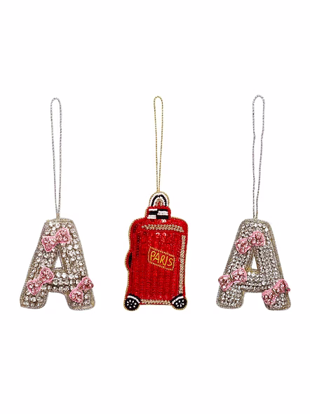 Brazeal Studio Handmade Christmas  Embroidered Decorations Ornament Customizable Velvet Satin Santa Socks Embroidered Beaded Giraffe Elephantent Customizable Velvet Satin Santa Socks Embroidered Beaded Giraffe Elephant-3