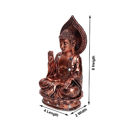 VIVARS HOME Polystone Buddha Blessing Statue Antique-1