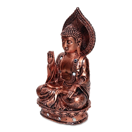 VIVARS HOME Polystone Buddha Blessing Statue Antique-3