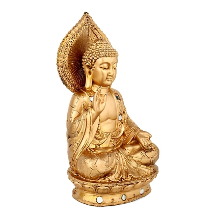 VIVARS HOME Buddha Polystone Blessing Statue Antique-2