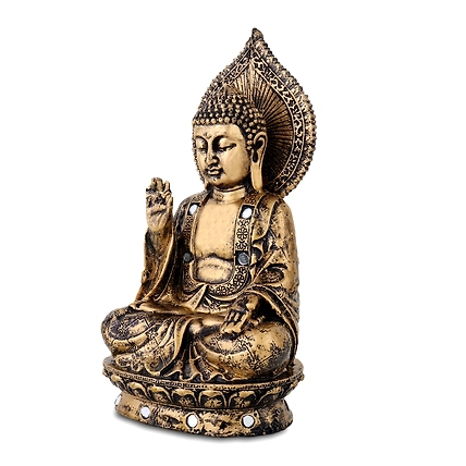 VIVARS HOME Buddha Polystone Blessing  Statue Antique-2