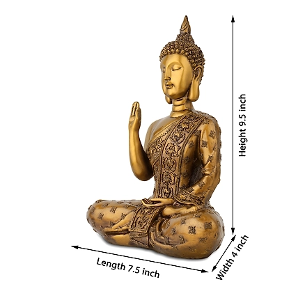 VIVARS Polyresin Eco Friendly Sitting Buddha Statue Showpiece-1