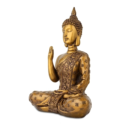VIVARS Polyresin Eco Friendly Sitting Buddha Statue Showpiece-3