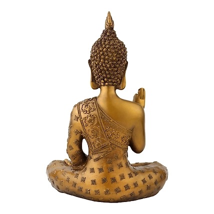 VIVARS Polyresin Eco Friendly Sitting Buddha Statue Showpiece-4