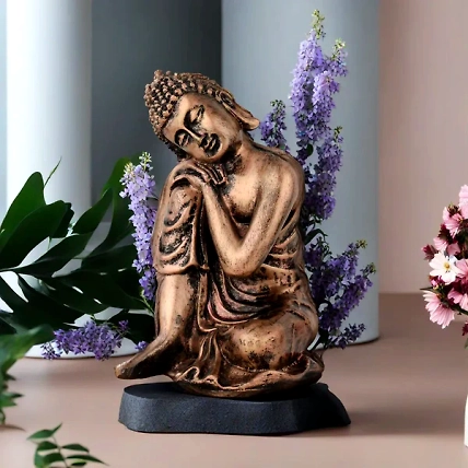 VIVARS Polyresin Eco Friendly Sitting Buddha Statue Showpiece-12438506