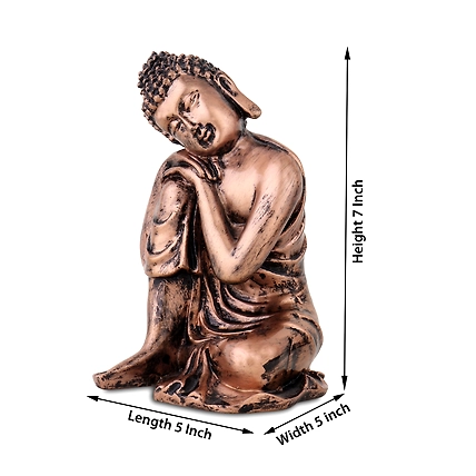 VIVARS Polyresin Eco Friendly Sitting Buddha Statue Showpiece-1