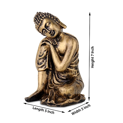 VIVARS Polyresin Eco Friendly Sitting Buddha Statue Showpiece-1