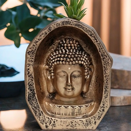 VIVARS HOME Resin Lord Buddha Statue - Decorative Buddha Idol-12438536