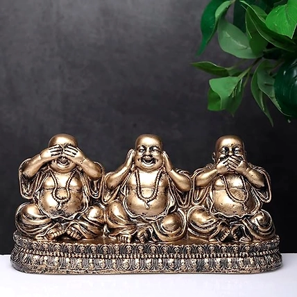 VIVARS HOME  Polyresin Eco Friendly Sitting Buddha Monk Sculpture-12438560