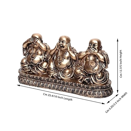 VIVARS HOME  Polyresin Eco Friendly Sitting Buddha Monk Sculpture-1