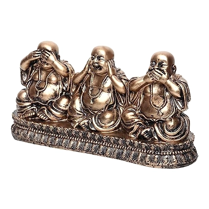 VIVARS HOME  Polyresin Eco Friendly Sitting Buddha Monk Sculpture-3