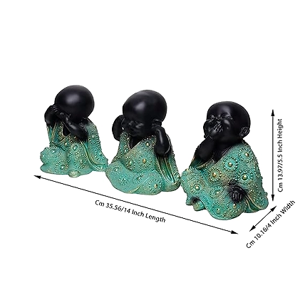 VIVARS HOME Resin Sitting Buddha Monk Sculpture-1