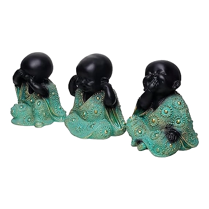 VIVARS HOME Resin Sitting Buddha Monk Sculpture-2
