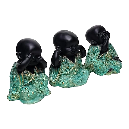 VIVARS HOME Resin Sitting Buddha Monk Sculpture-3