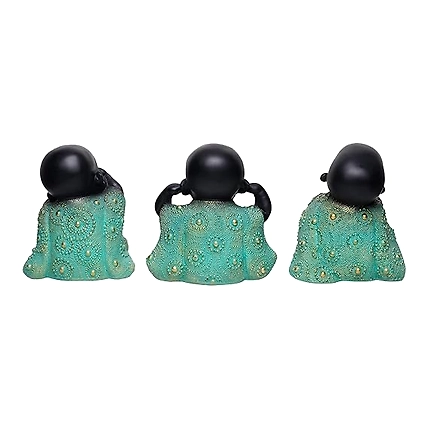 VIVARS HOME Resin Sitting Buddha Monk Sculpture-4