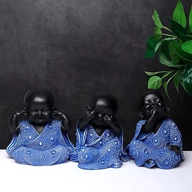 VIVARS HOME Resin Sitting Buddha Monk Sculpture