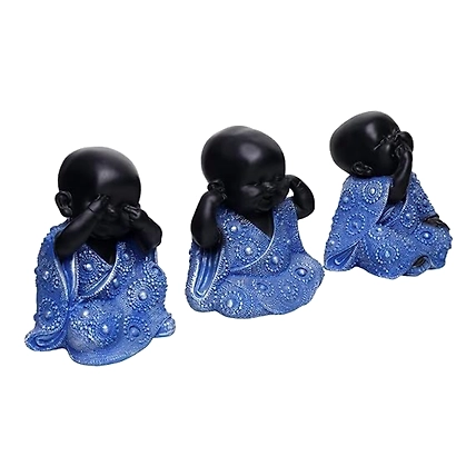 VIVARS HOME Resin Sitting Buddha Monk Sculpture-4