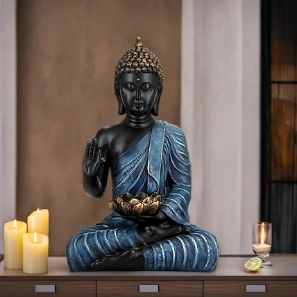 VIVARS HOME Sitting Buddha in Meditation Statue Showpiece for Home-12438576