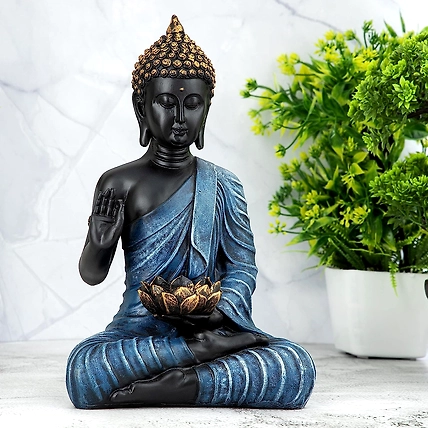 VIVARS HOME Sitting Buddha in Meditation Statue Showpiece for Home-1