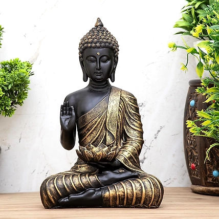 VIVARS HOME Sitting Buddha in Meditation Statue Showpiece for Home-1