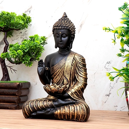 VIVARS HOME Sitting Buddha in Meditation Statue Showpiece for Home-2