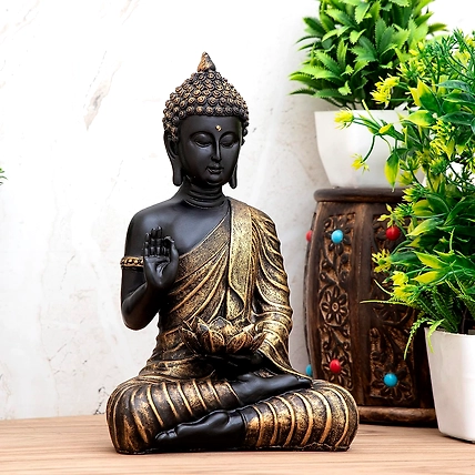 VIVARS HOME Sitting Buddha in Meditation Statue Showpiece for Home-4