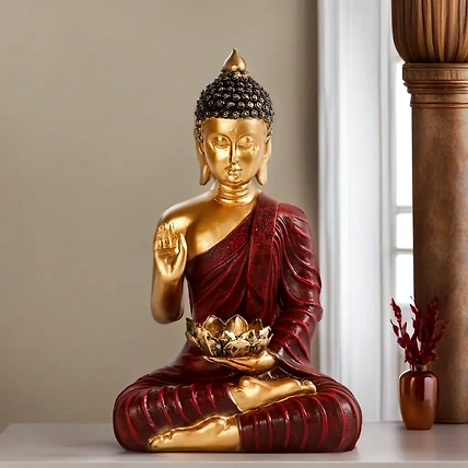 VIVARS HOME Sitting Buddha in Meditation Statue Showpiece for Home-12438582
