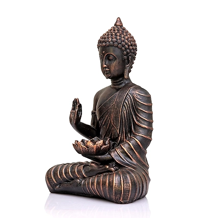 VIVARS Sitting Buddha in Meditation Statue Showpiece for Home (Copper)-1
