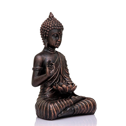 VIVARS Sitting Buddha in Meditation Statue Showpiece for Home (Copper)-2