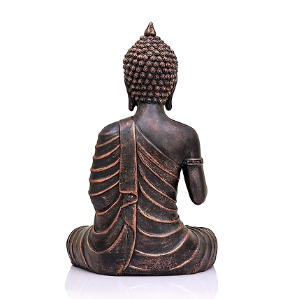 VIVARS Sitting Buddha in Meditation Statue Showpiece for Home (Copper)-4