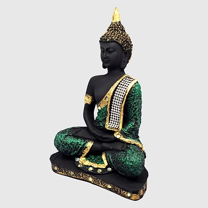 VIVARS HOME Polyresin Sitting Buddha Idol Statue Showpiece for Homedecor-2