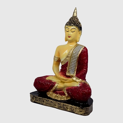 VIVARS HOME Polyresin Sitting Buddha Idol Statue Showpiece-1