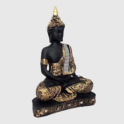 VIVARS HOME Polyresin Sitting Buddha Idol Statue Showpiece for Homedecor-2