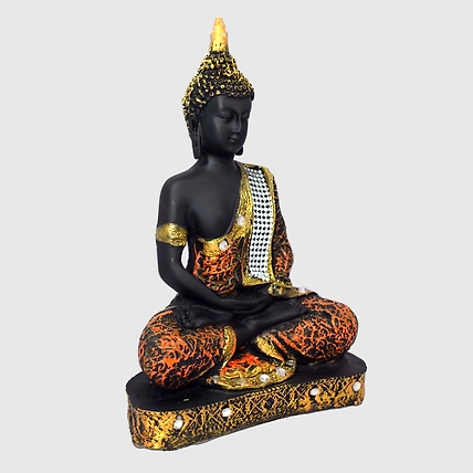 VIVARS HOME Polyresin Sitting Buddha Idol Statue Showpiece for Homedecor-1