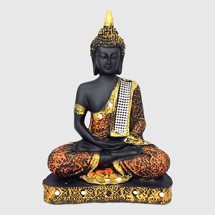 VIVARS HOME Polyresin Sitting Buddha Idol Statue Showpiece for Homedecor-3