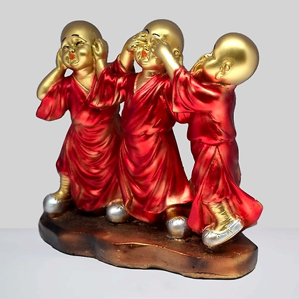VIVARS HOME Standing Buddha Peacefull Monks for Gift-2