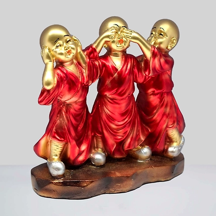 VIVARS HOME Standing Buddha Peacefull Monks for Gift-3