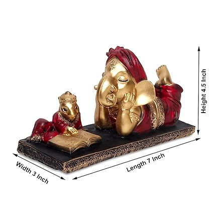 VIVARS HOME Lord Ganesha Ji with Mushak Idol for Pooja Room-1