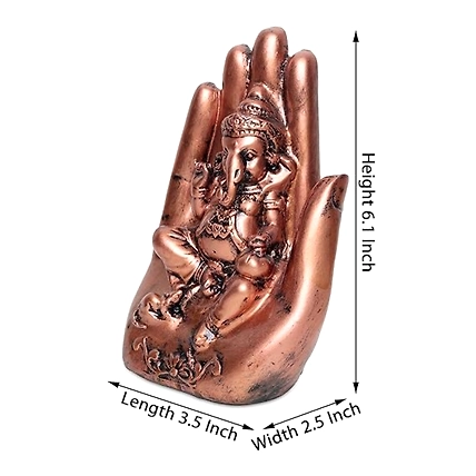 VIVARS HOME Palm Ganesha Ji for Pooja Room Home Décor-1
