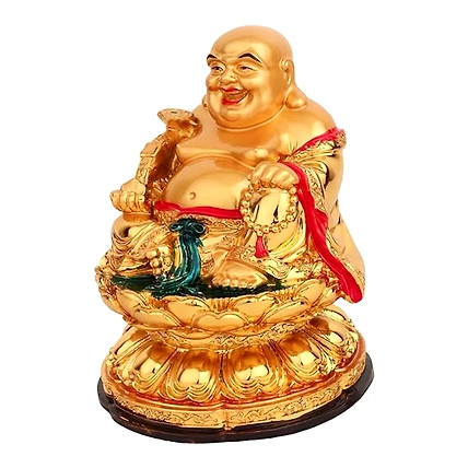 VIVARS Cheerful Laughing Buddha Sitting on Wealth-2